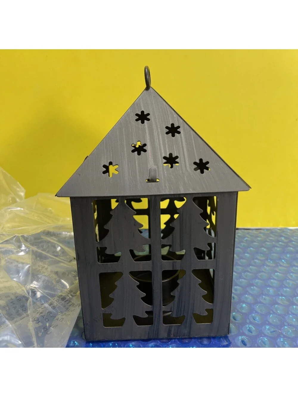 Metal Christmas Santa Lantern Candle Carrier Holder Holiday Decor